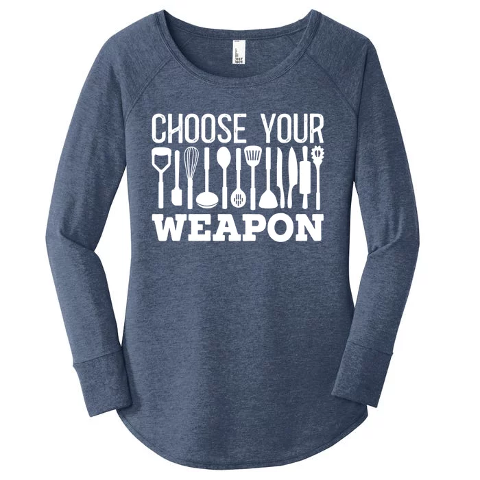 Choose Your Weapon Restaurant Cook Gift Women's Perfect Tri Tunic Long Sleeve Shirt