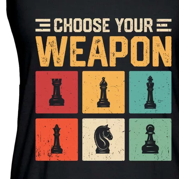 Choose Your Weapon Chess Player Chess Lover Ladies Essential Flowy Tank