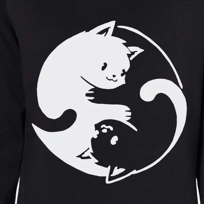 Chinese Yin Yang Cat Symbol funny animal Womens California Wash Sweatshirt