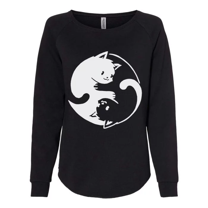 Chinese Yin Yang Cat Symbol funny animal Womens California Wash Sweatshirt