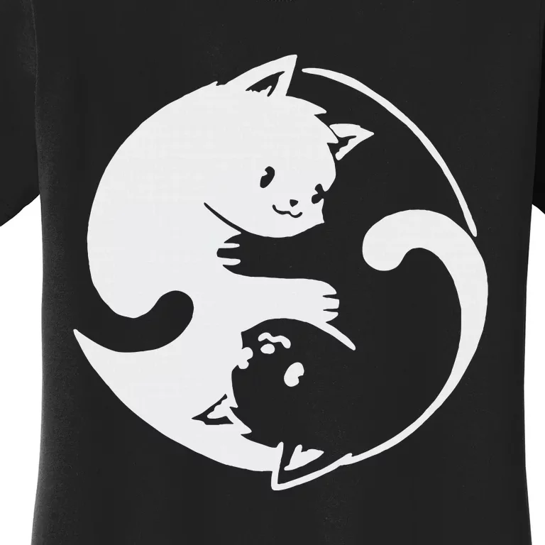 Chinese Yin Yang Cat Symbol funny animal Women's T-Shirt