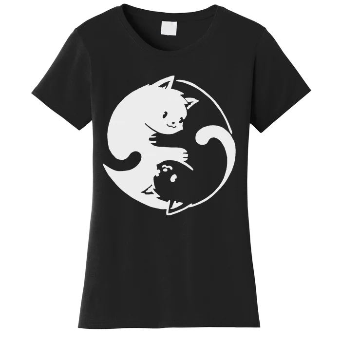 Chinese Yin Yang Cat Symbol funny animal Women's T-Shirt