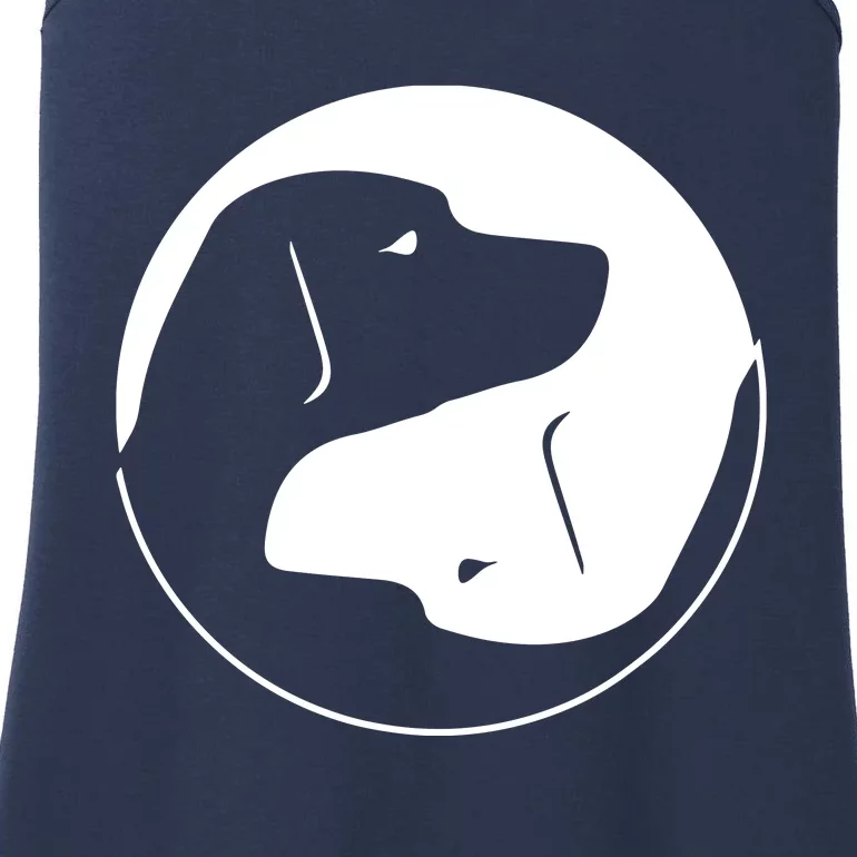 Cool Yin Yang Dog Cute Labrador Tee White Ink Ladies Essential Tank