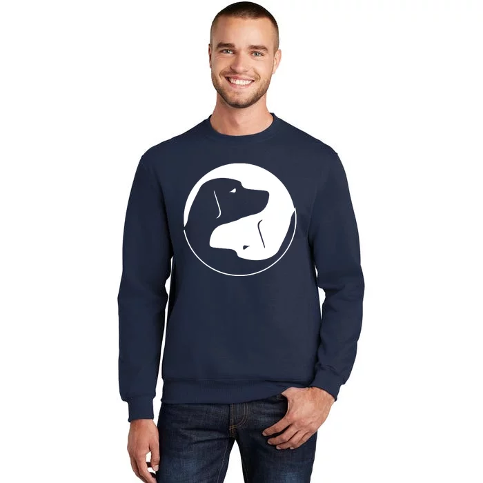 Cool Yin Yang Dog Cute Labrador Tee White Ink Tall Sweatshirt