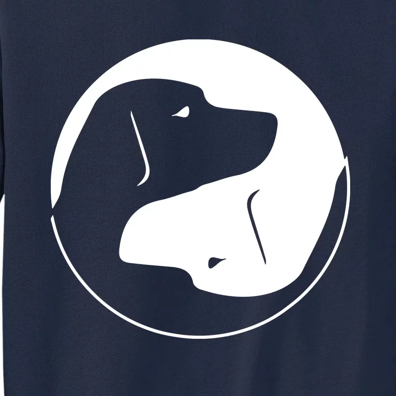 Cool Yin Yang Dog Cute Labrador Tee White Ink Tall Sweatshirt