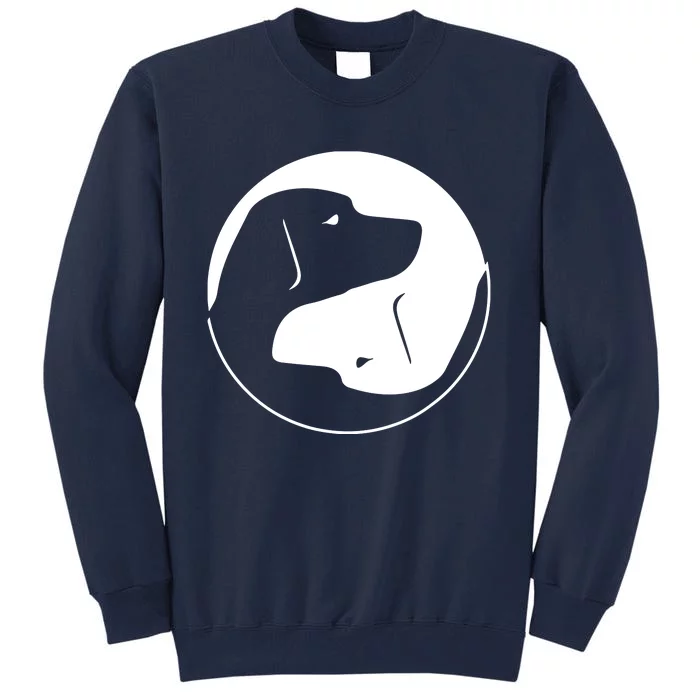 Cool Yin Yang Dog Cute Labrador Tee White Ink Tall Sweatshirt