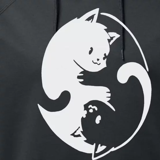 Chinese Yin Yang Cat Symbol Performance Fleece Hoodie