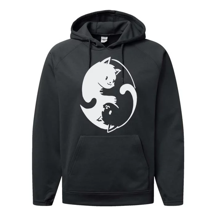 Chinese Yin Yang Cat Symbol Performance Fleece Hoodie