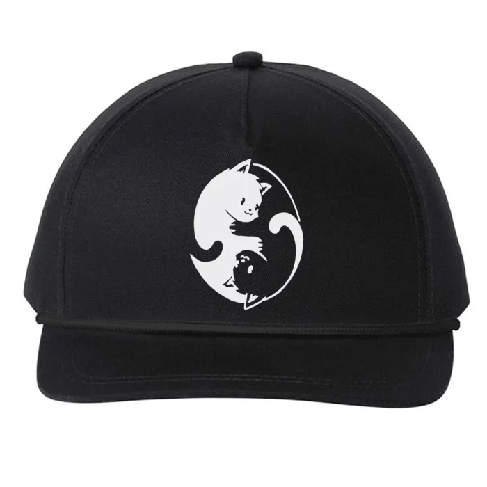 Chinese Yin Yang Cat Symbol Snapback Five-Panel Rope Hat