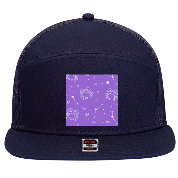 Cancer Zodiac Astrology 7 Panel Mesh Trucker Snapback Hat