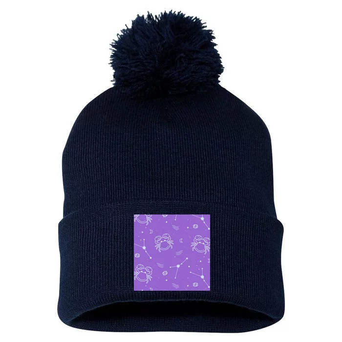 Cancer Zodiac Astrology Pom Pom 12in Knit Beanie