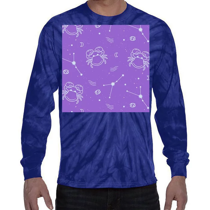 Cancer Zodiac Astrology Tie-Dye Long Sleeve Shirt