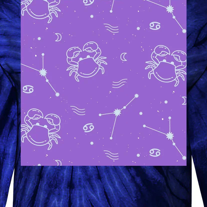 Cancer Zodiac Astrology Tie-Dye Long Sleeve Shirt