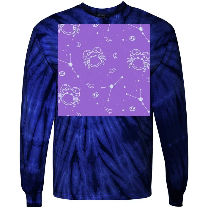 Cancer Zodiac Astrology Tie-Dye Long Sleeve Shirt