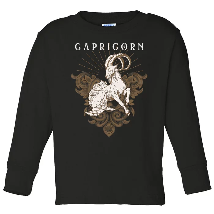 Capricorn Zodiac Astrology Horoscope Birthday Sun Sign Toddler Long Sleeve Shirt