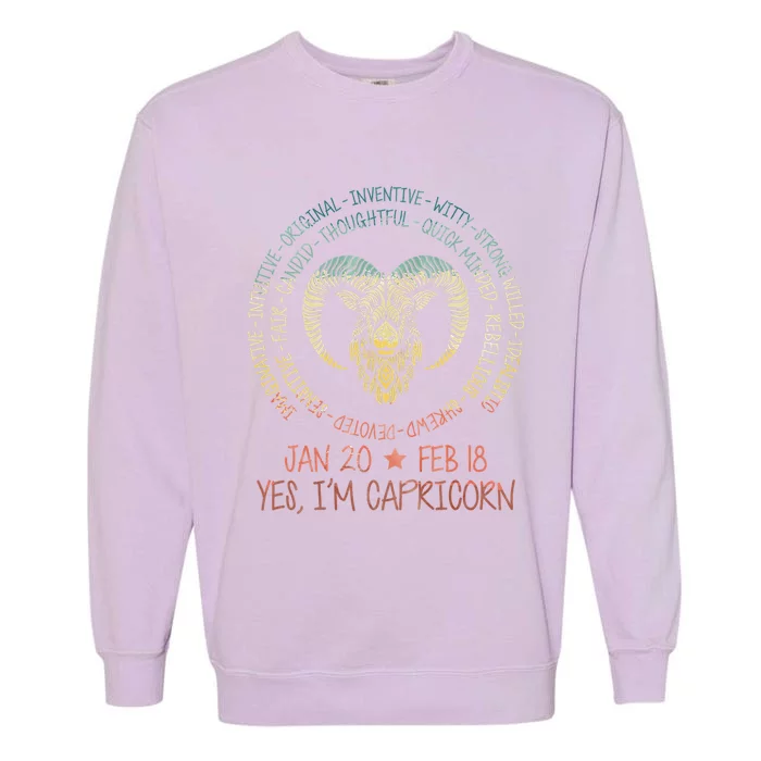 Capricorn Zodiac Astrology Horoscope Birthday Sun Sign Garment-Dyed Sweatshirt