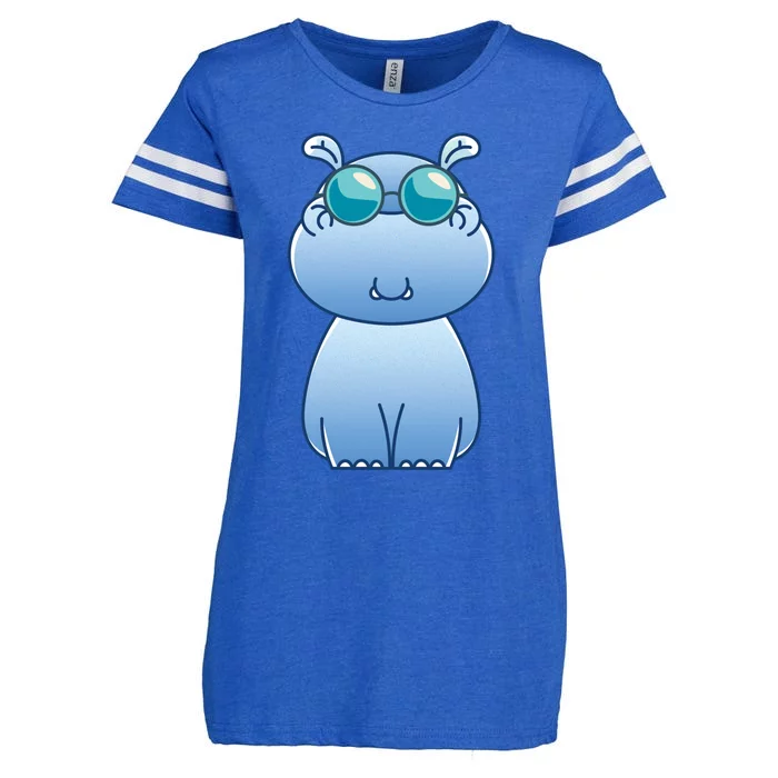 Cute Zoo Animal Gift Wildlife Hippopotamus Cool Hippo Gift Enza Ladies Jersey Football T-Shirt