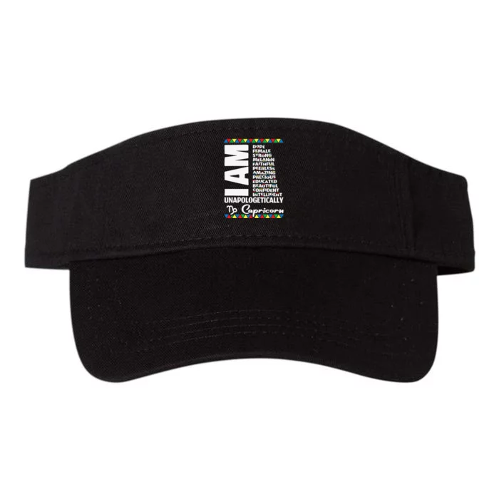 Capricorn Zodiac Birthday Black Pride Unapologetically Valucap Bio-Washed Visor