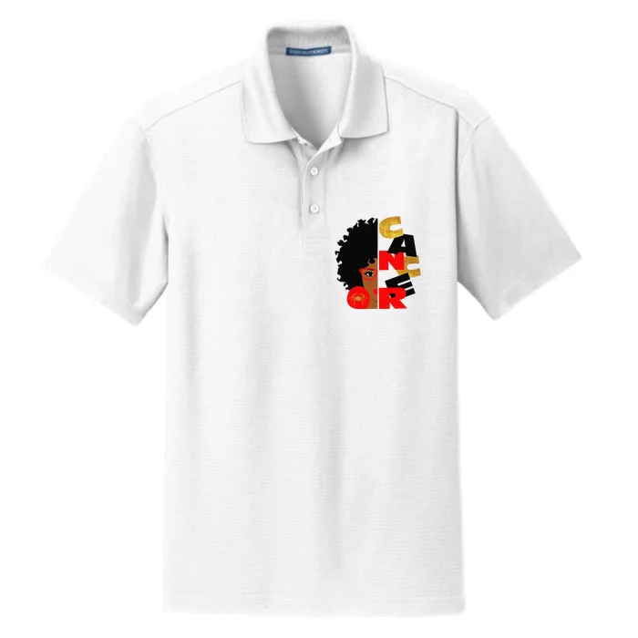 Cancer Zodiac Black Afro Pride Birthday Love Dry Zone Grid Performance Polo