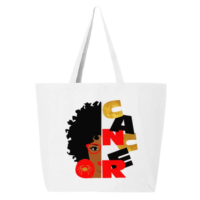 Cancer Zodiac Black Afro Pride Birthday Love 25L Jumbo Tote