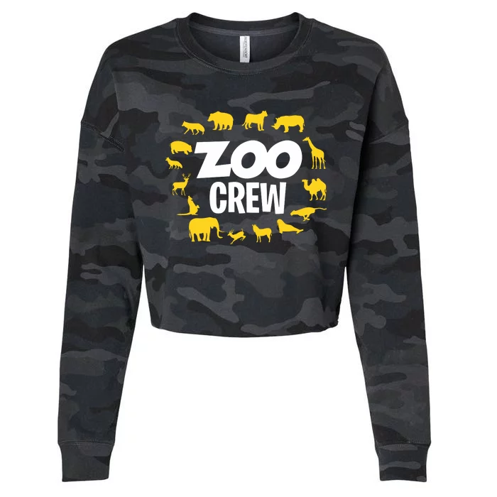 Cool Zoo Crew Zookeeper Funny Future Zoologist Zoo Animals Cropped Pullover Crew