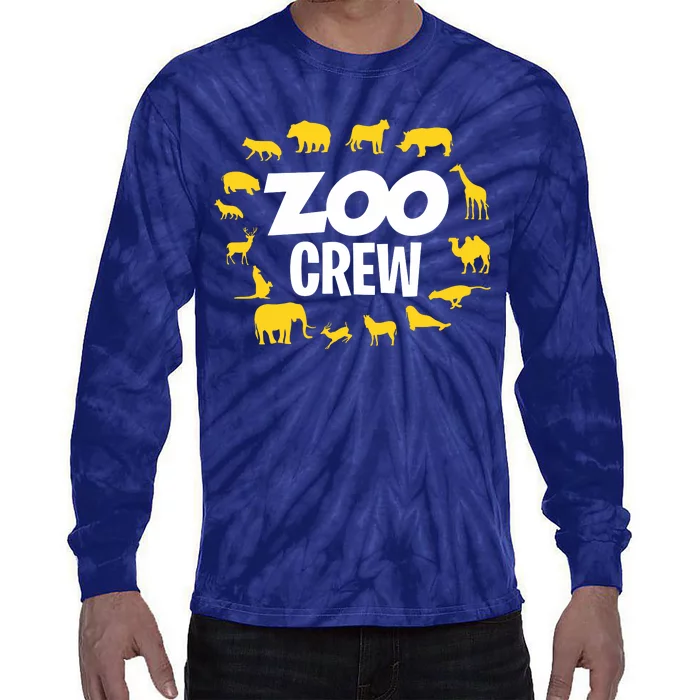 Cool Zoo Crew Zookeeper Funny Future Zoologist Zoo Animals Tie-Dye Long Sleeve Shirt