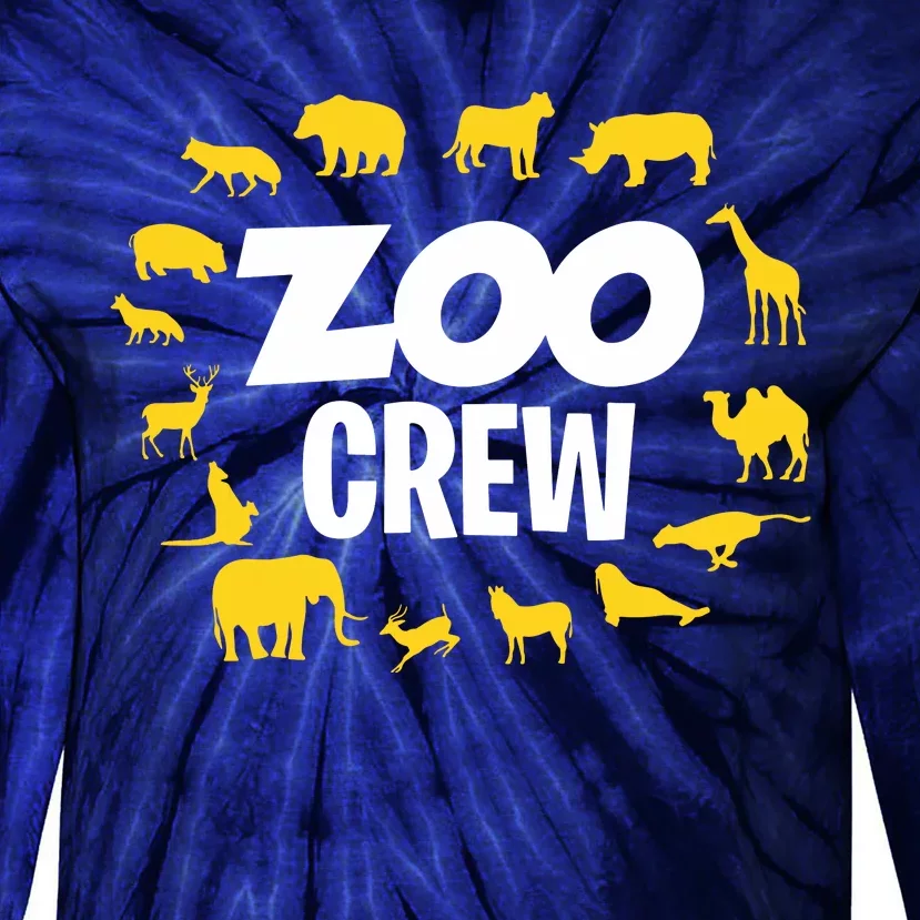 Cool Zoo Crew Zookeeper Funny Future Zoologist Zoo Animals Tie-Dye Long Sleeve Shirt