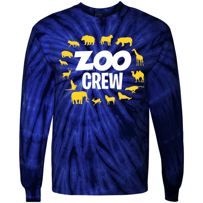 Cool Zoo Crew Zookeeper Funny Future Zoologist Zoo Animals Tie-Dye Long Sleeve Shirt