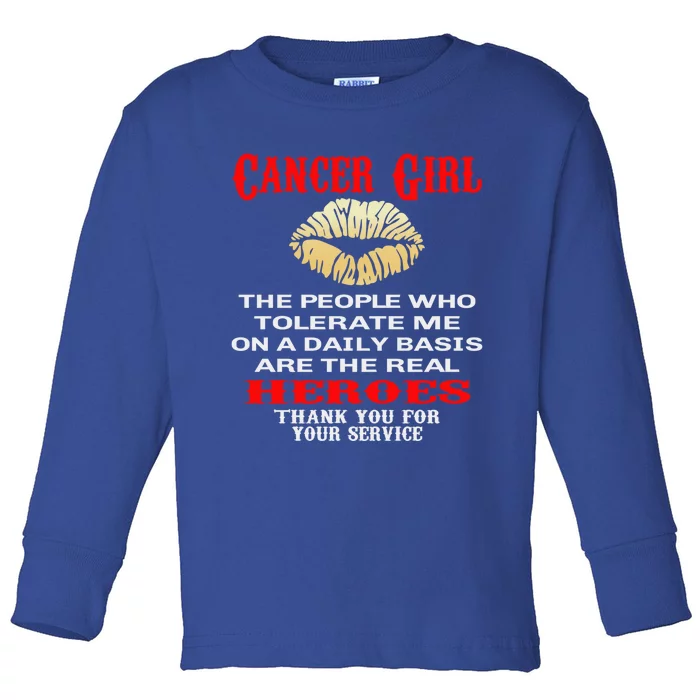 Cancer Zodiac Cool Gift Toddler Long Sleeve Shirt