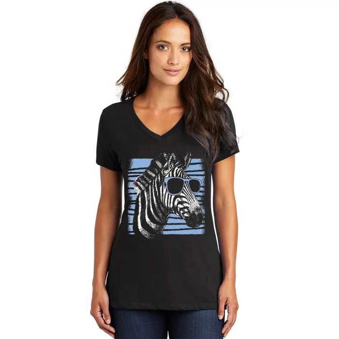 Cool Zebra Women's V-Neck T-Shirt