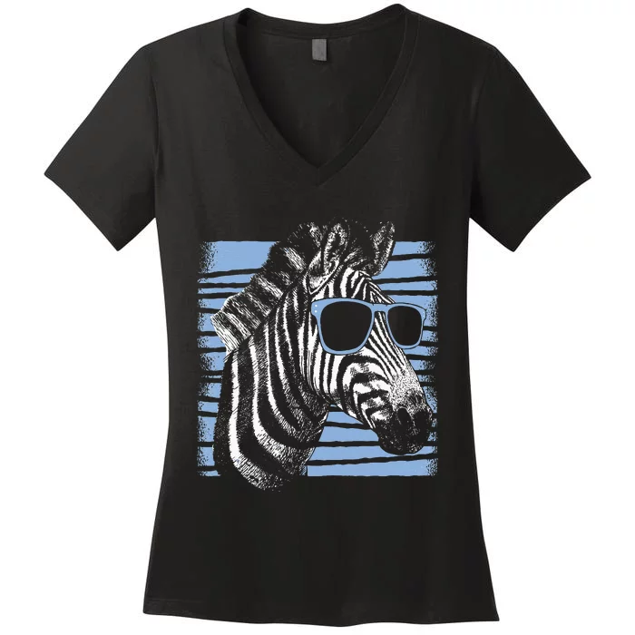 Cool Zebra Women's V-Neck T-Shirt