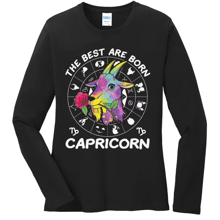 Capricorn Zodiac Ladies Long Sleeve Shirt