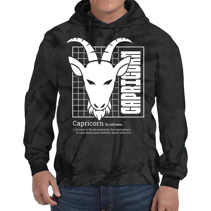 Capricorn Zodiac Definition Tie Dye Hoodie