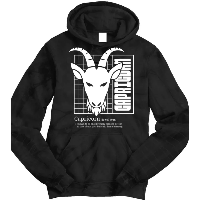 Capricorn Zodiac Definition Tie Dye Hoodie