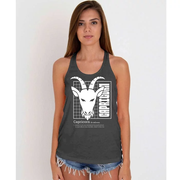 Capricorn Zodiac Definition Women's Knotted Racerback Tank