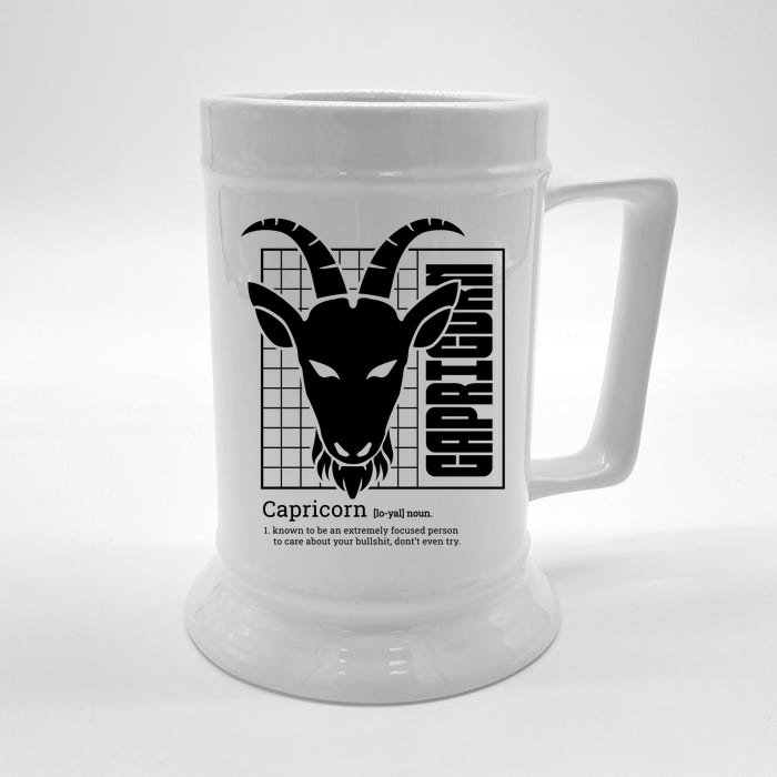 Capricorn Zodiac Definition Front & Back Beer Stein