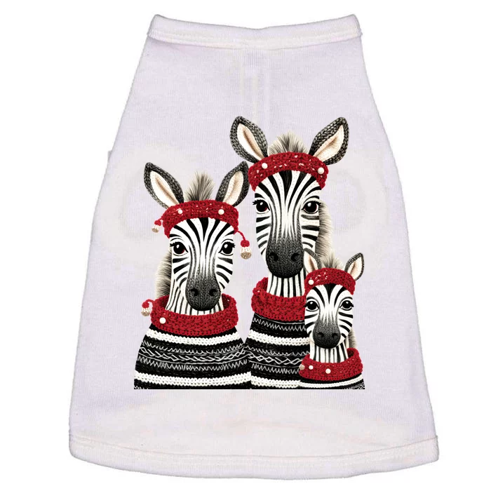 Christmas Zebra Family Matching Outfit Doggie Tank