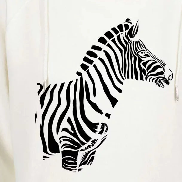 Cute Zebra Head In The Sahara Zebra Womens Funnel Neck Pullover Hood