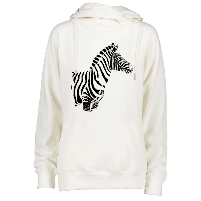 Cute Zebra Head In The Sahara Zebra Womens Funnel Neck Pullover Hood