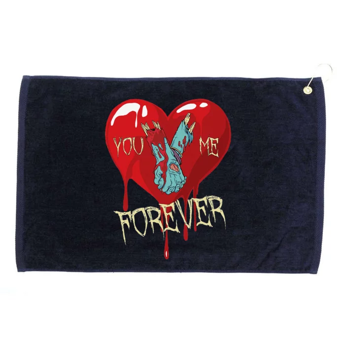 Creepy Zombie Lover Valentine's Day Gift You & Me Forever Grommeted Golf Towel