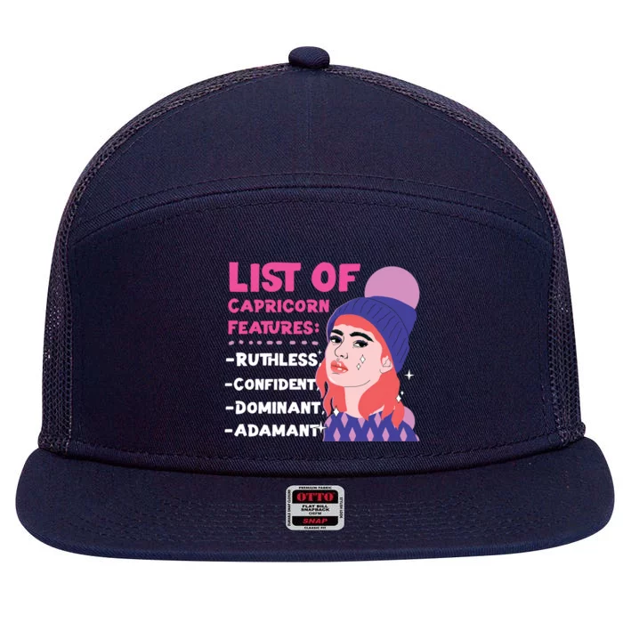 Capricorn Zodiac: List Of Capricorn Features Gift 7 Panel Mesh Trucker Snapback Hat