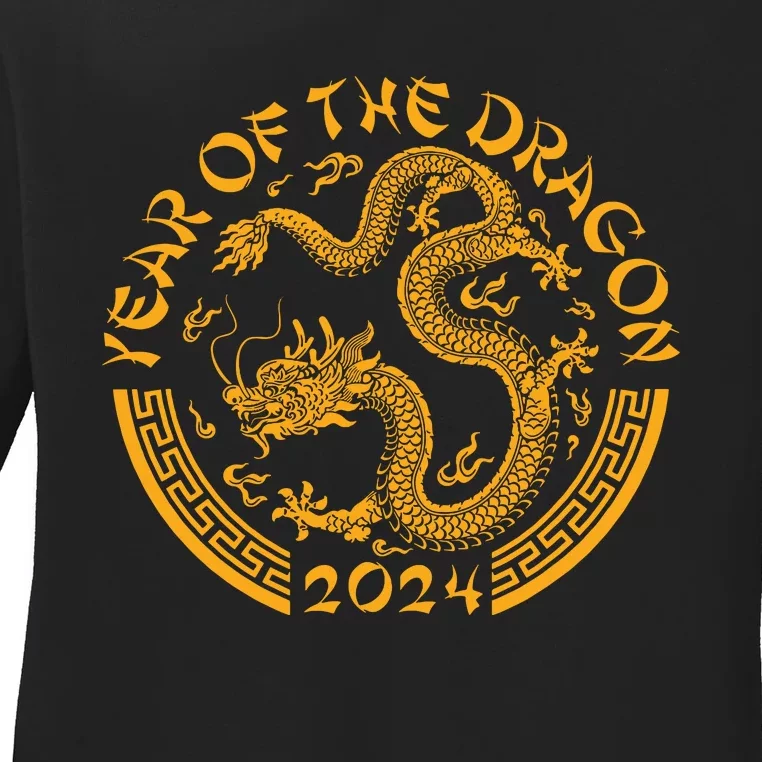 Chinese Zodiac New Year Of The Dragon Lunar 2024 Ladies Long Sleeve Shirt