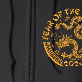 Chinese Zodiac New Year Of The Dragon Lunar 2024 Full Zip Hoodie