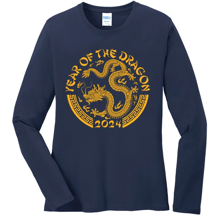 Chinese Zodiac New Year Of The Dragon Lunar 2024 Ladies Long Sleeve Shirt