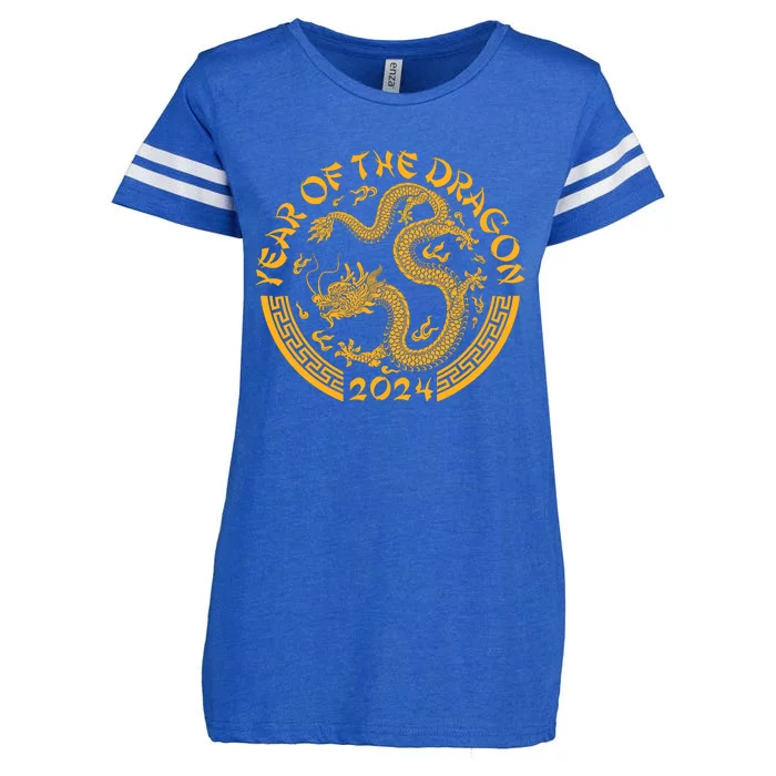 Chinese Zodiac New Year Of The Dragon Lunar 2024 Enza Ladies Jersey Football T-Shirt