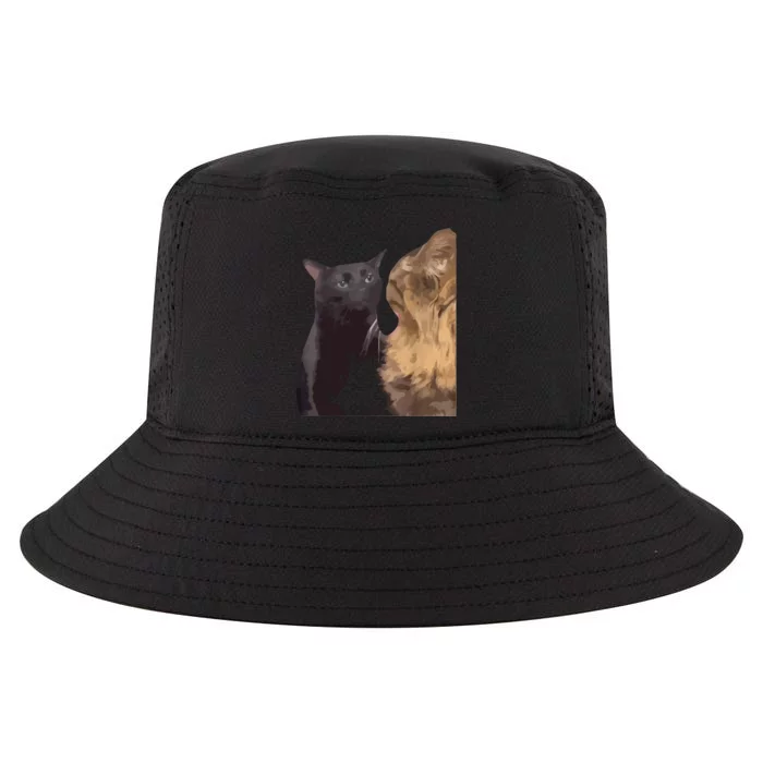 Cat Zoning Out Meme Popular Internet Meme Cool Comfort Performance Bucket Hat