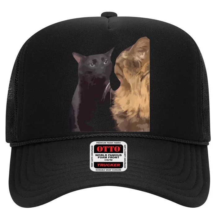 Cat Zoning Out Meme Popular Internet Meme High Crown Mesh Trucker Hat