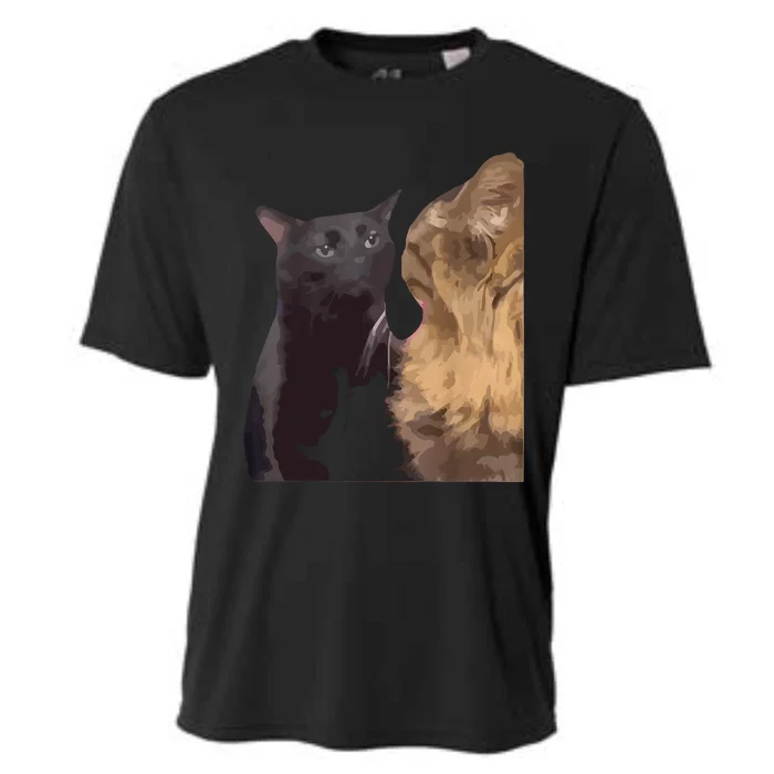 Cat Zoning Out Meme Popular Internet Meme Cooling Performance Crew T-Shirt