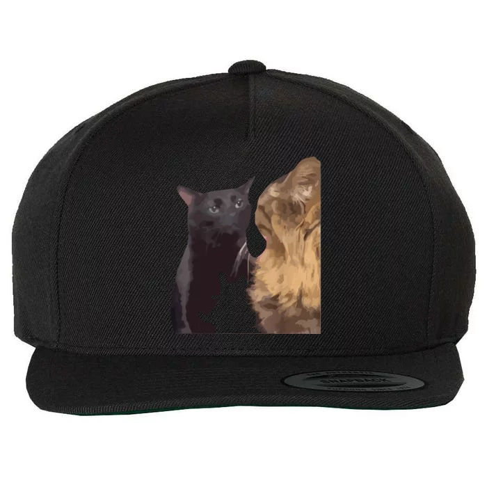 Cat Zoning Out Meme Popular Internet Meme Wool Snapback Cap