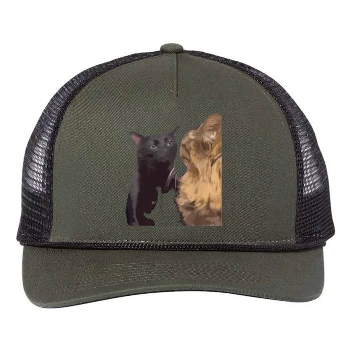 Cat Zoning Out Meme Popular Internet Meme Retro Rope Trucker Hat Cap